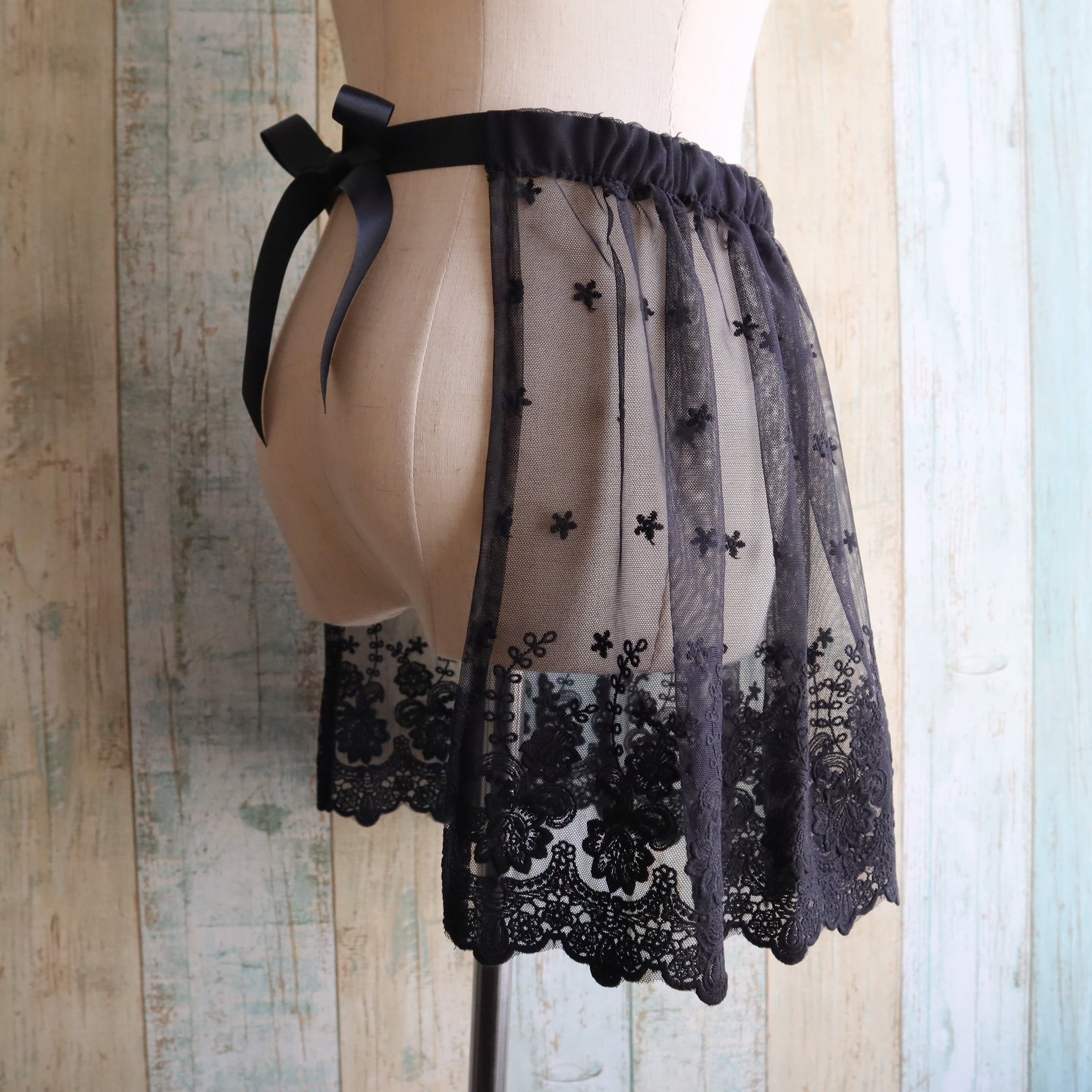 【Morun×Muuna Stoik】モランムーナストイック カフェエプロン 黒★ウィンターセール2月23日まで★