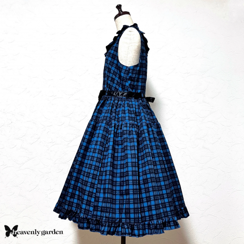 【heavenly garden 】ヘヴンリィ ガーデン タータンチェックジャンパースカート・ブルー