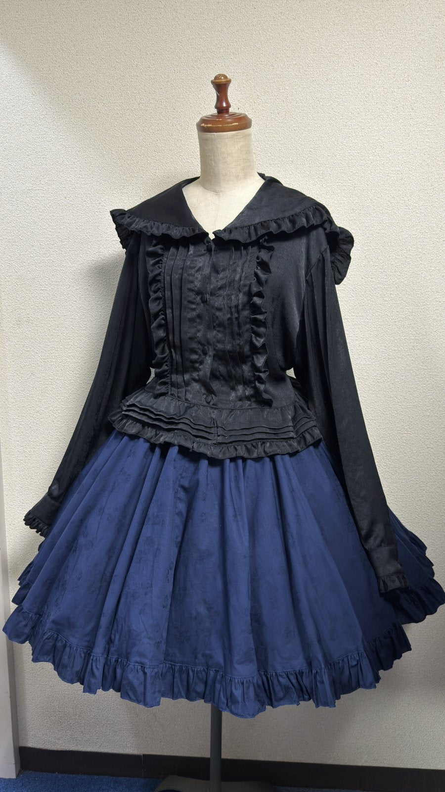 【Physical Drop】フィジカルドロップ セーラーオーバーブラウス【黒】