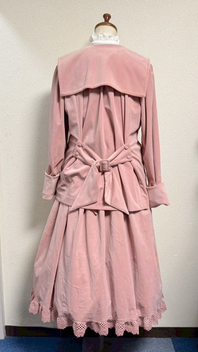 【Physical Drop】フィジカルドロップ 王冠刺繍別珍ジャンパースカートピンク】