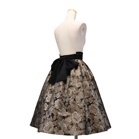 【Sheglit】シェグリット "Del Fiore"ジャガードスカート ボルドー/ブラウン/ブラック