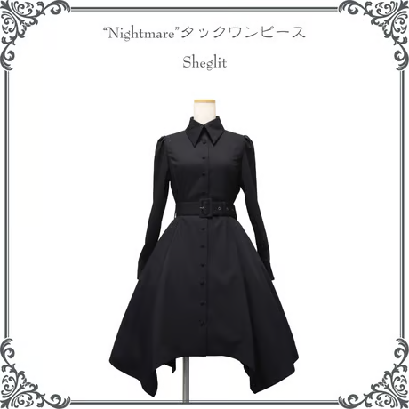 【Sheglit】シェグリット "Nightmare"タックワンピース