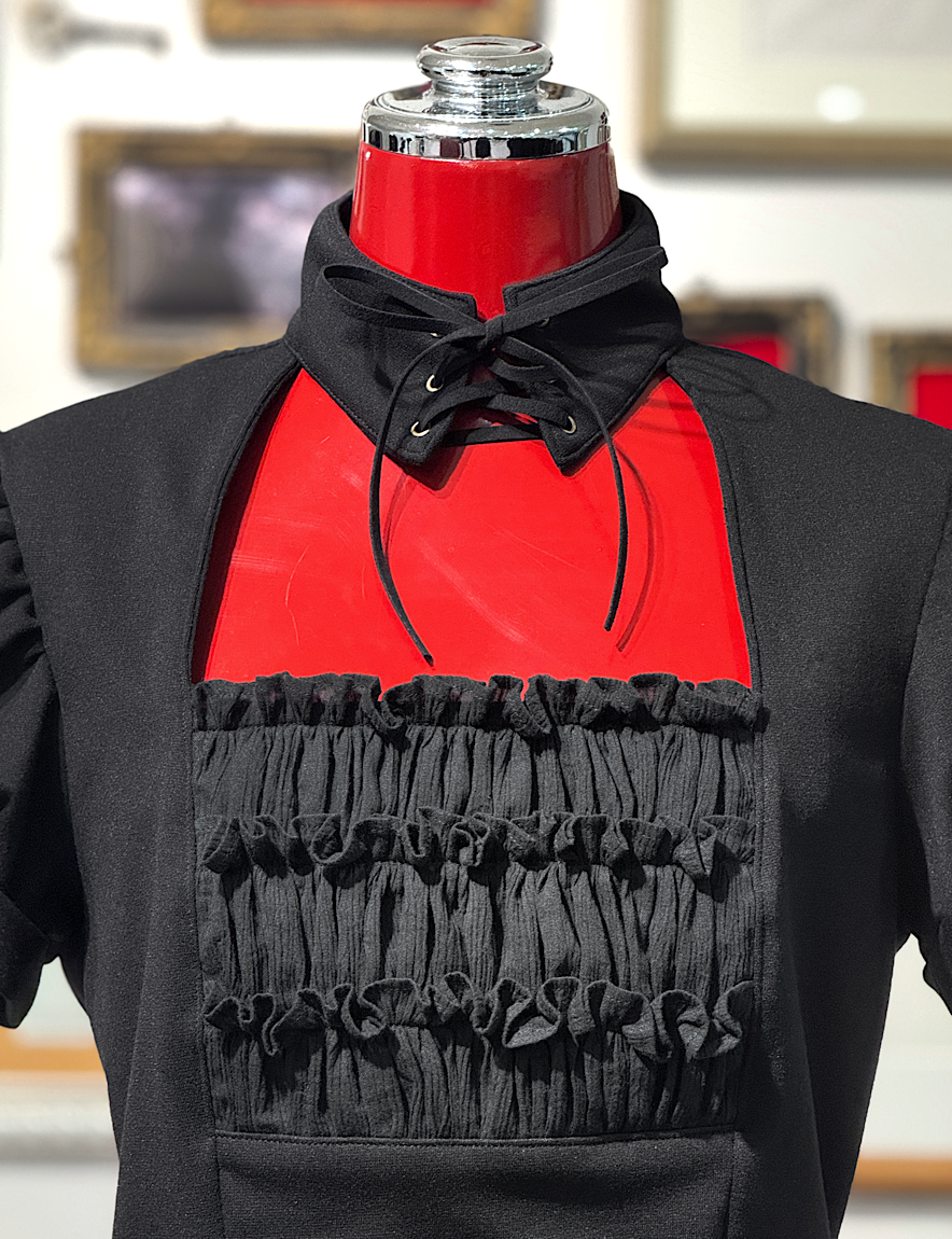 【Na+H】エヌエープラスエイチ ギプスカットソー(パフスリーブ/黒)◆hm