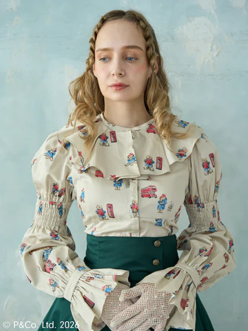 【Victorian maiden】ヴィクトリアンメイデン Paddington™ ラッフルフリルブラウス ホワイト/ベージュ