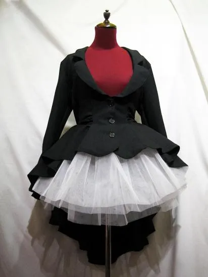 【MARBLE】マーブル 姫袖用流麗ドレープジャケット:黒