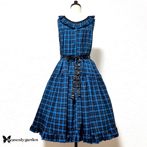 【heavenly garden 】ヘヴンリィ ガーデン タータンチェックジャンパースカート・ブルー