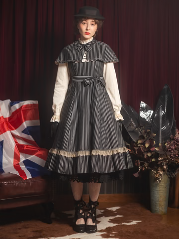 【Victorian maiden】ヴィクトリアンメイデン ★ご予約受付中★ Thick英国レジメンタルローゼンドレス ボルドー/ネイビー/ブラック