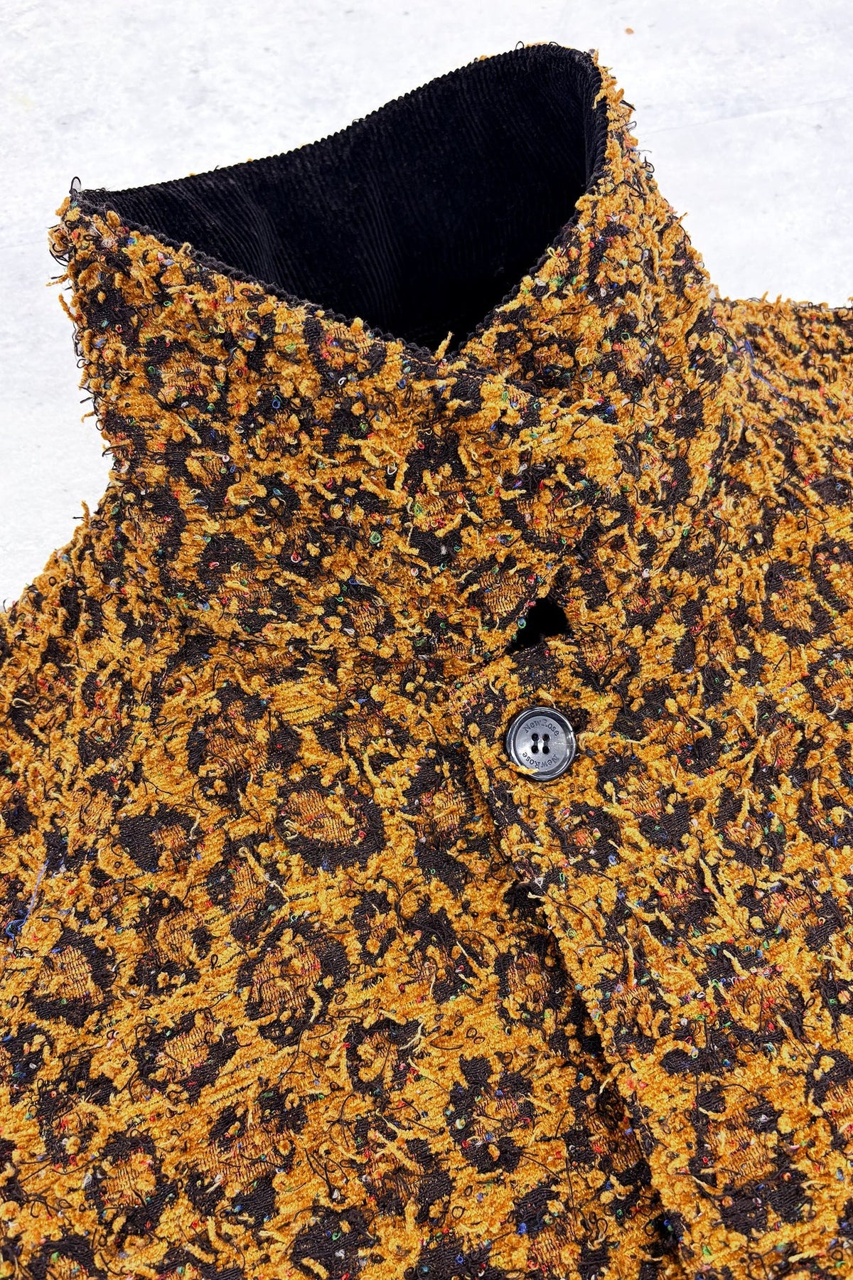 【New Rose】 LEOPARD JACQUARD NEEDLE PUNCH BELT COAT