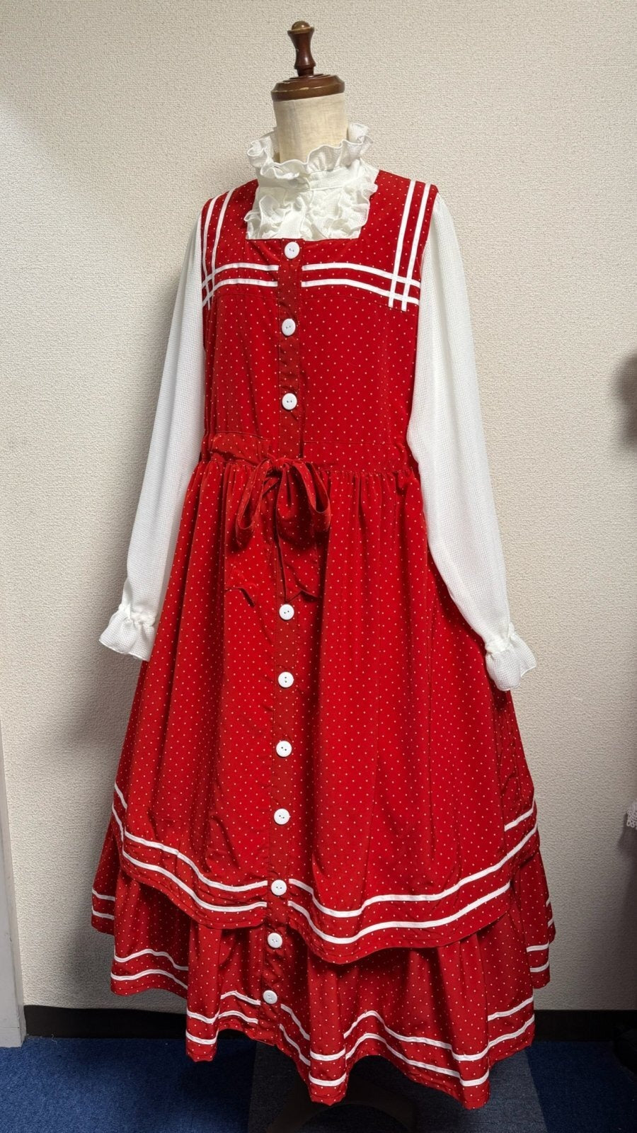 【Physical Drop】フィジカルドロップ セーラーJSK 【赤水玉×白ライン】