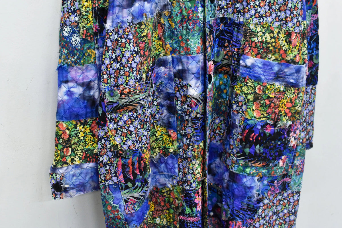 【New Rose】 Patchwork Quilt Raglan Sleeve Coat