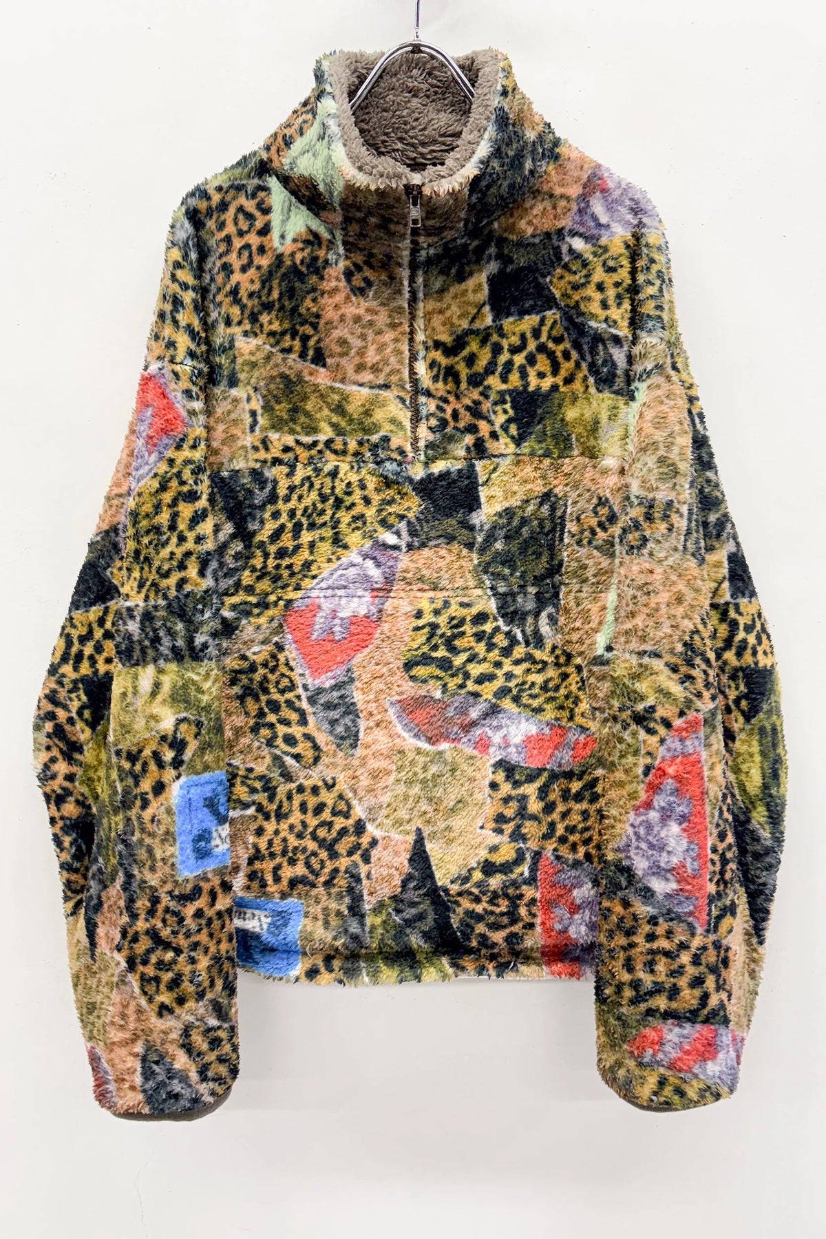 【New Rose】 FLEECE HALF ZIP UP BLOUSON / all-over print