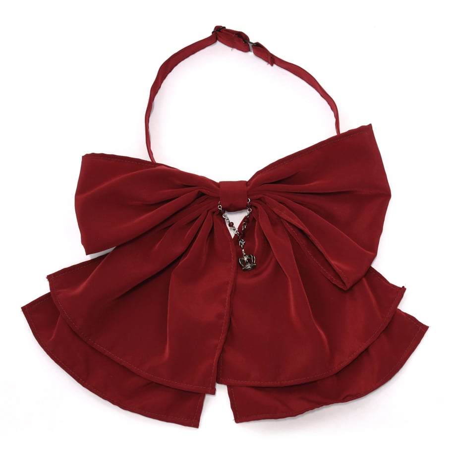 【Sheglit】シェグリット ロイヤルクラウンリボンジャボ ホワイトボルドーブラック