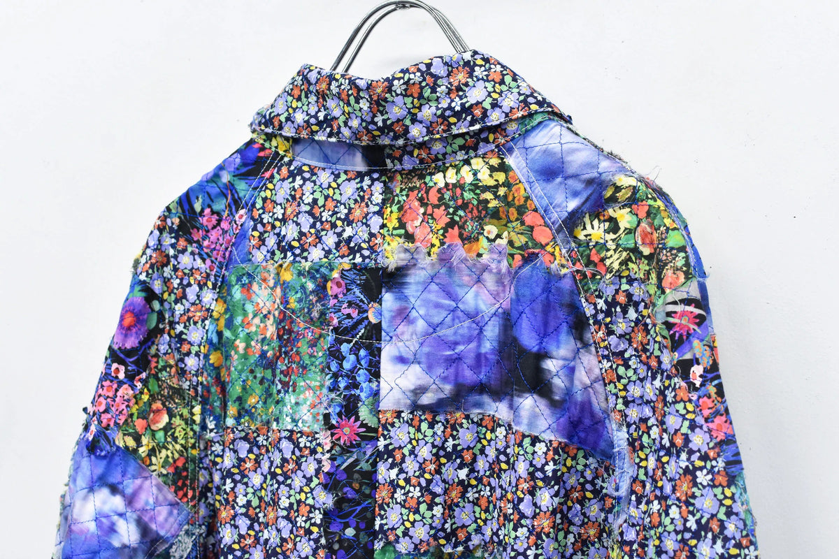【New Rose】 Patchwork Quilt Raglan Sleeve Coat
