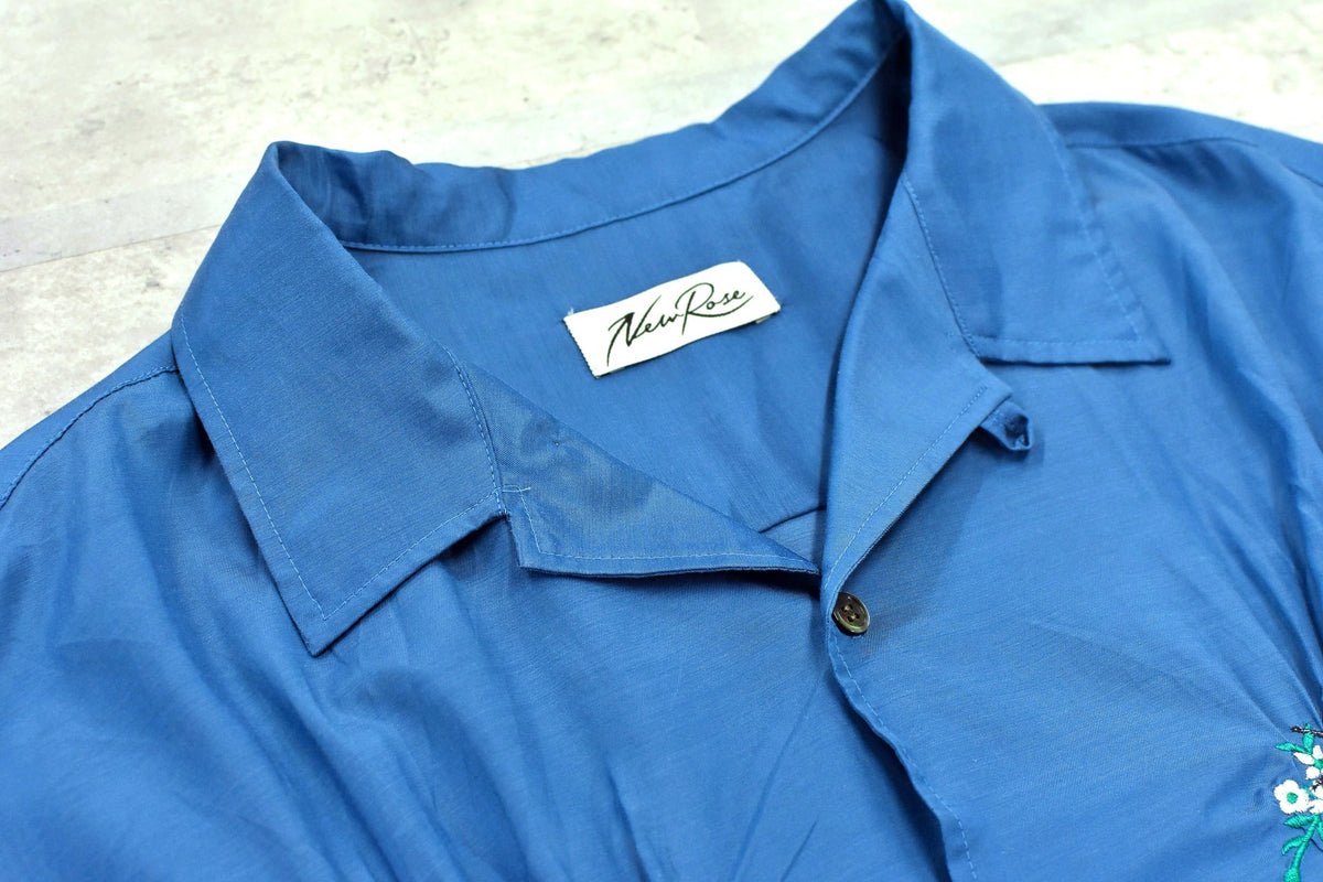 【New Rose】 Embroidery Wrinklework Shirt