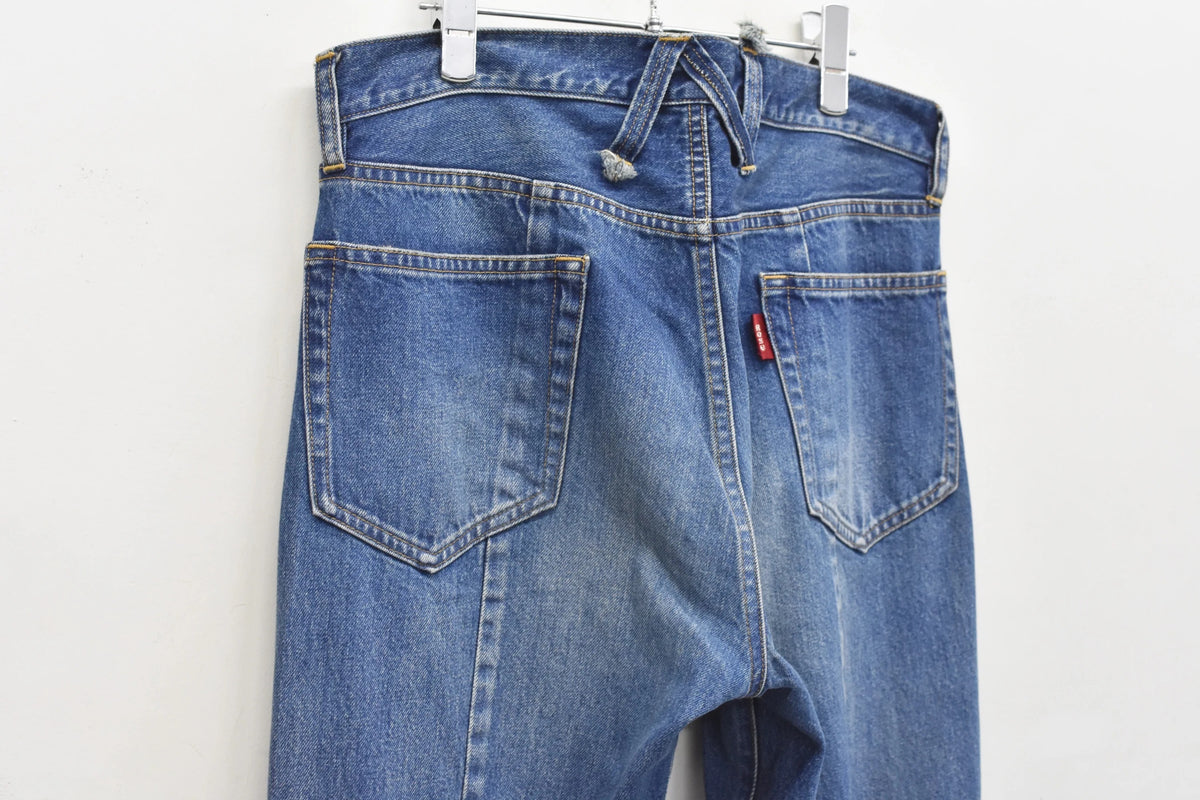 【New Rose】 ★ご予約受付中★ MIDDLE FIT FLARE PANTS (Distressed finish)