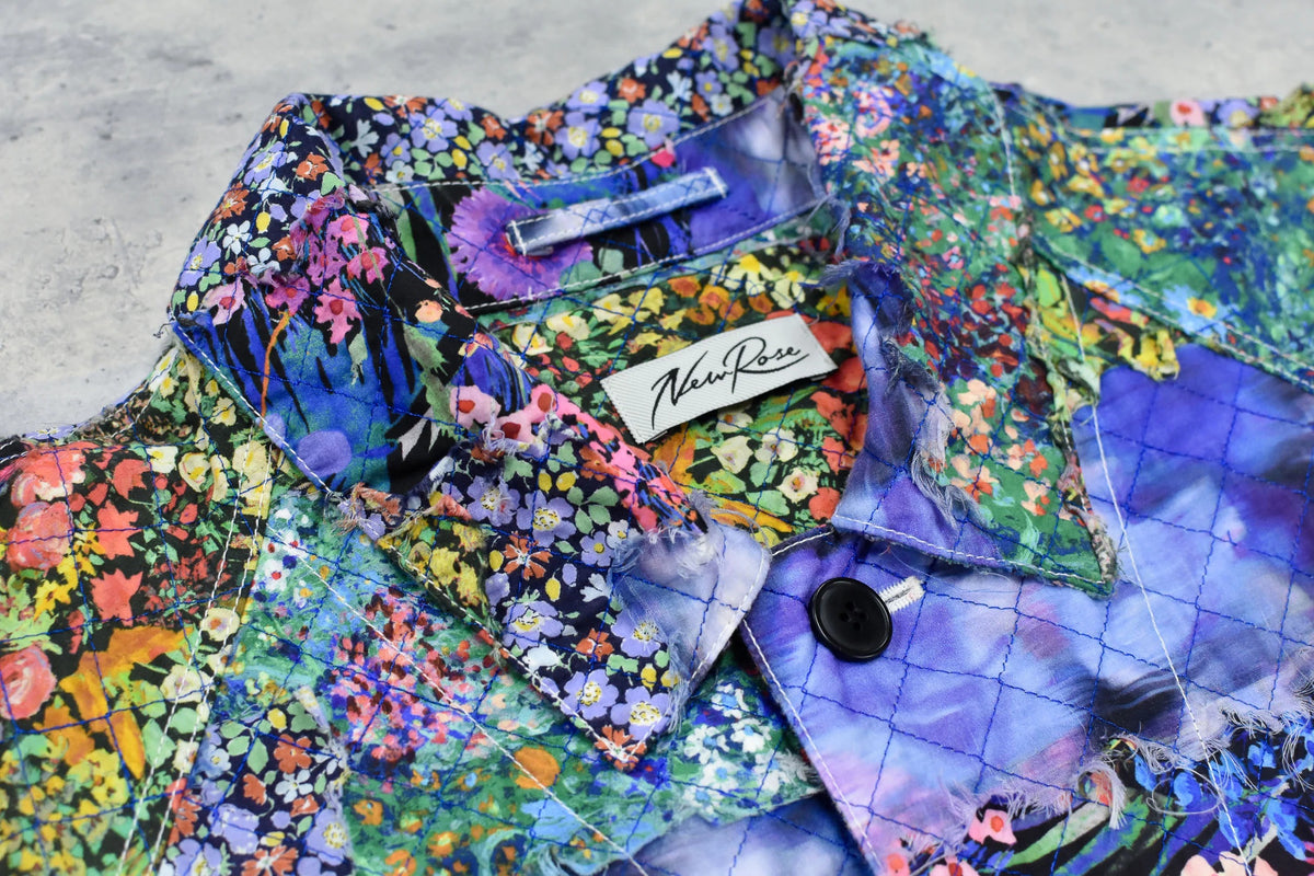 【New Rose】 Patchwork Quilt Raglan Sleeve Coat