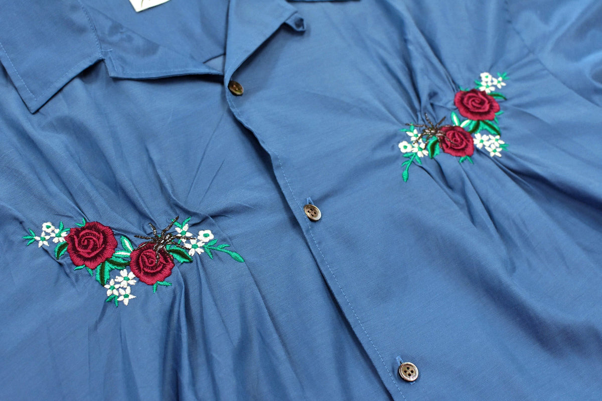 【New Rose】 Embroidery Wrinklework Shirt
