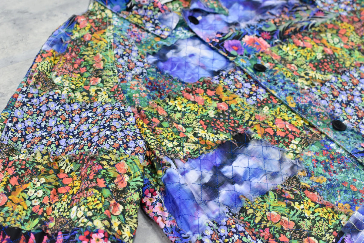 【New Rose】 Patchwork Quilt Raglan Sleeve Coat