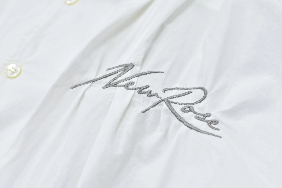 【New Rose】 Embroidery Wrinklework Long-sleeve Shirt