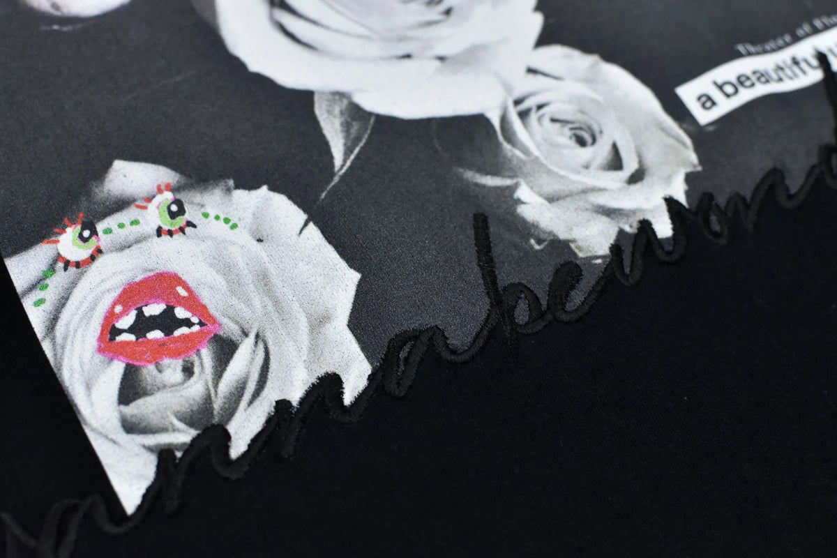 【New Rose】 Letter Embroidery Long Sleeve Shirt