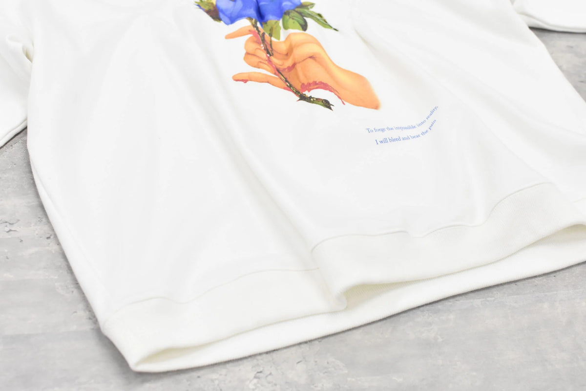 【New Rose】 Embroidery Wrinklework Sweatshirt / print