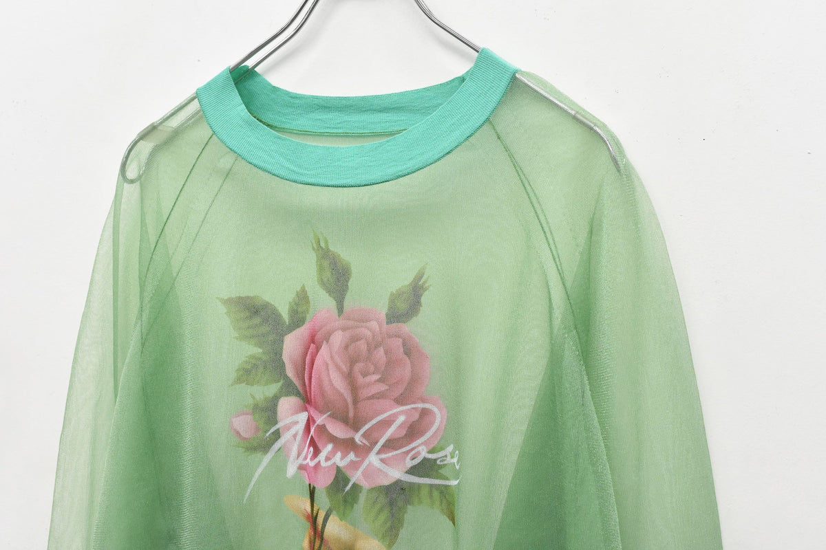 【New Rose】 Sheer Knit Pullover / Airbrush