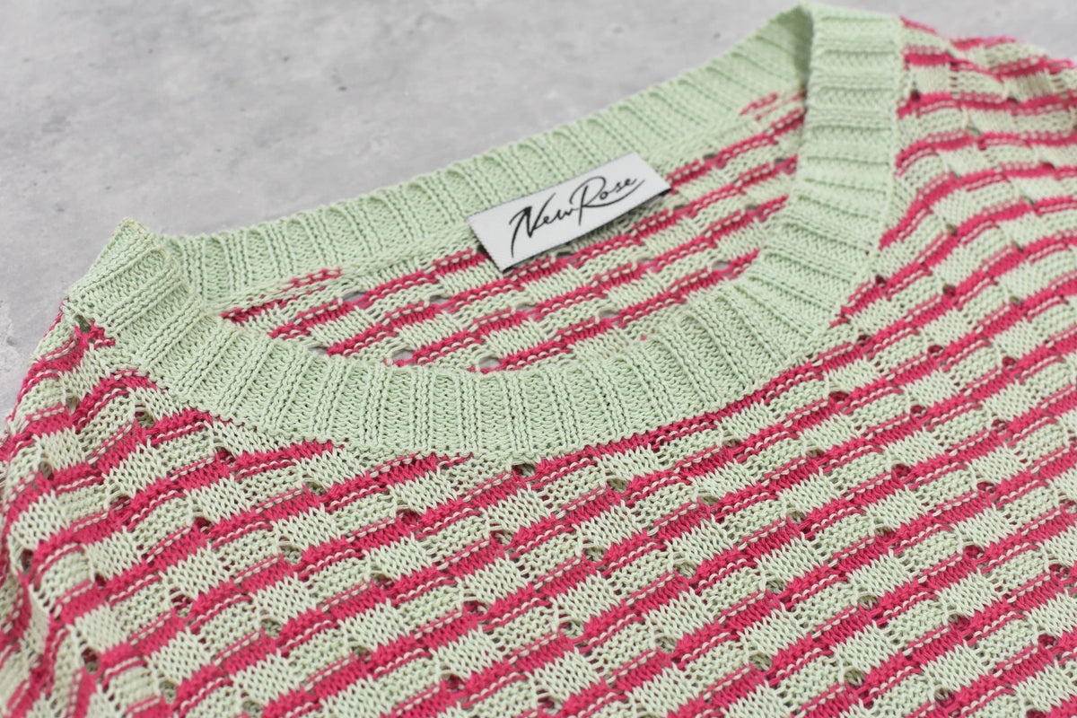 【New Rose】 Links Knitting Destroy Pullover