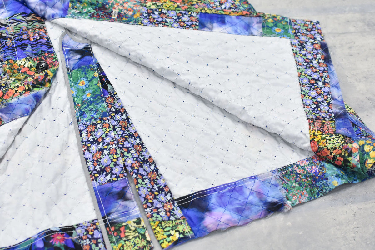 【New Rose】 Patchwork Quilt Raglan Sleeve Coat