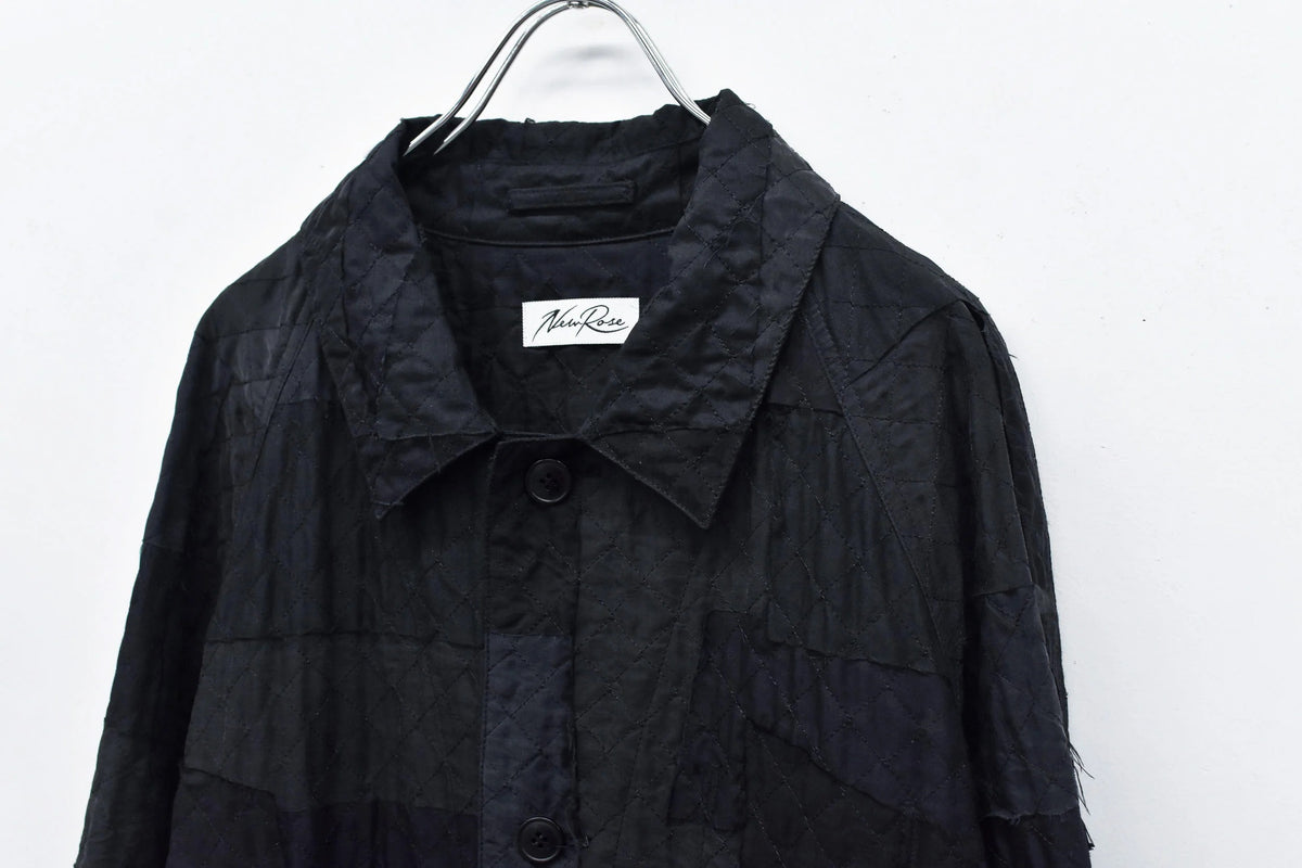 【New Rose】 Patchwork Quilt Raglan Sleeve Coat