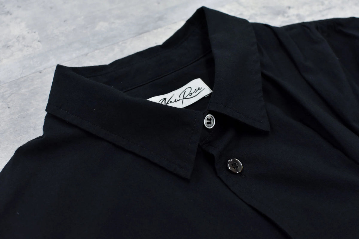 【New Rose】 Embroidery Wrinklework Long-sleeve Shirt