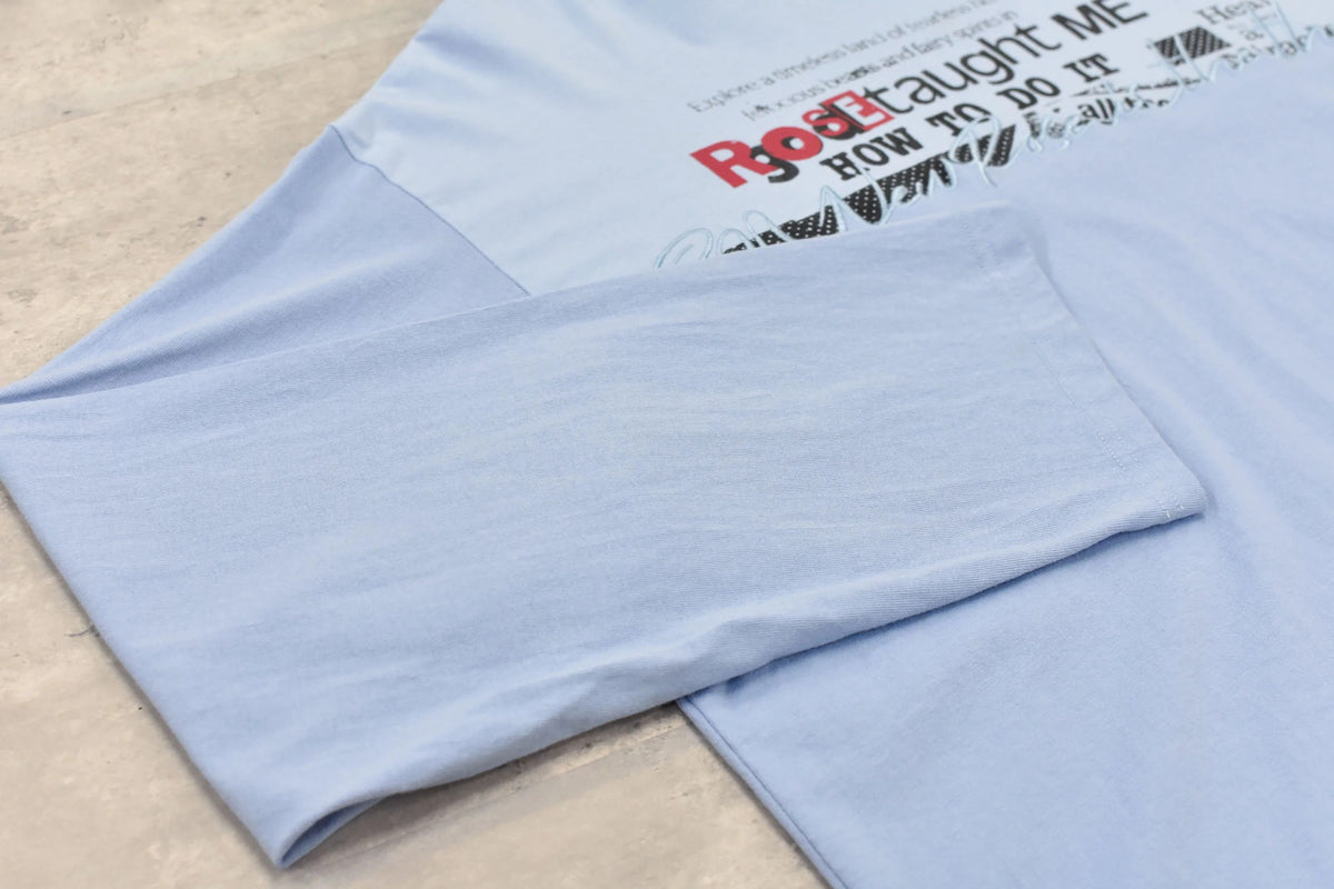 【New Rose】 Letter Embroidery Long Sleeve Shirt