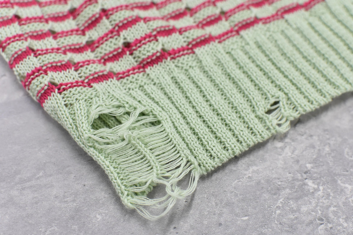 【New Rose】 Links Knitting Destroy Pullover