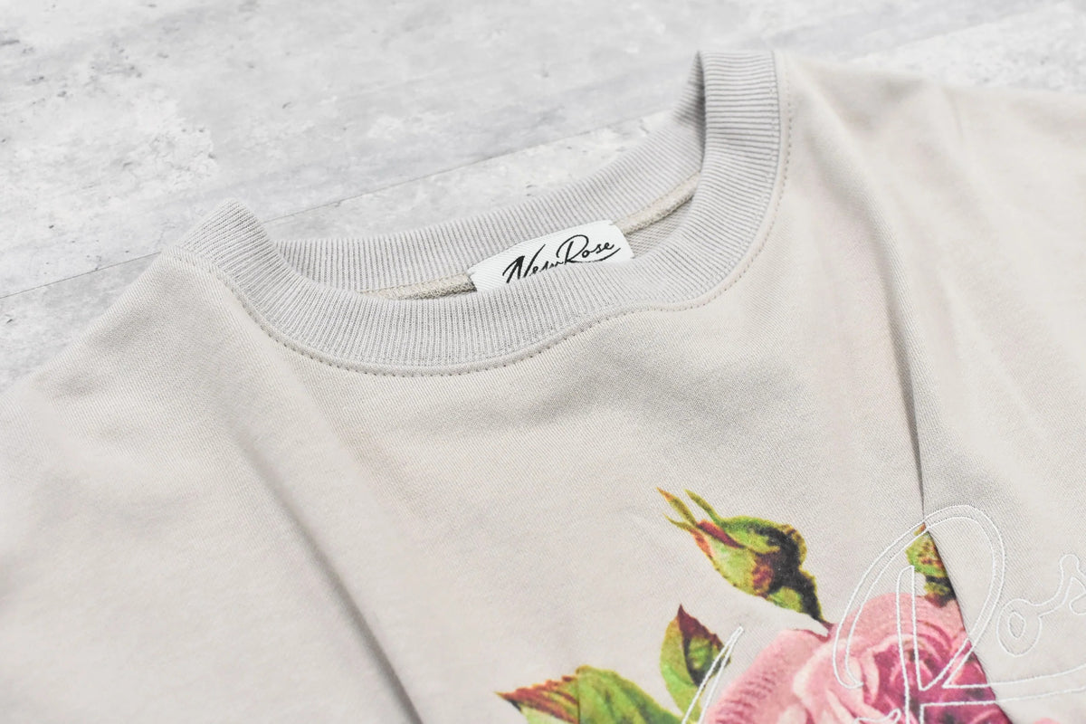 【New Rose】 Embroidery Wrinklework Sweatshirt / print