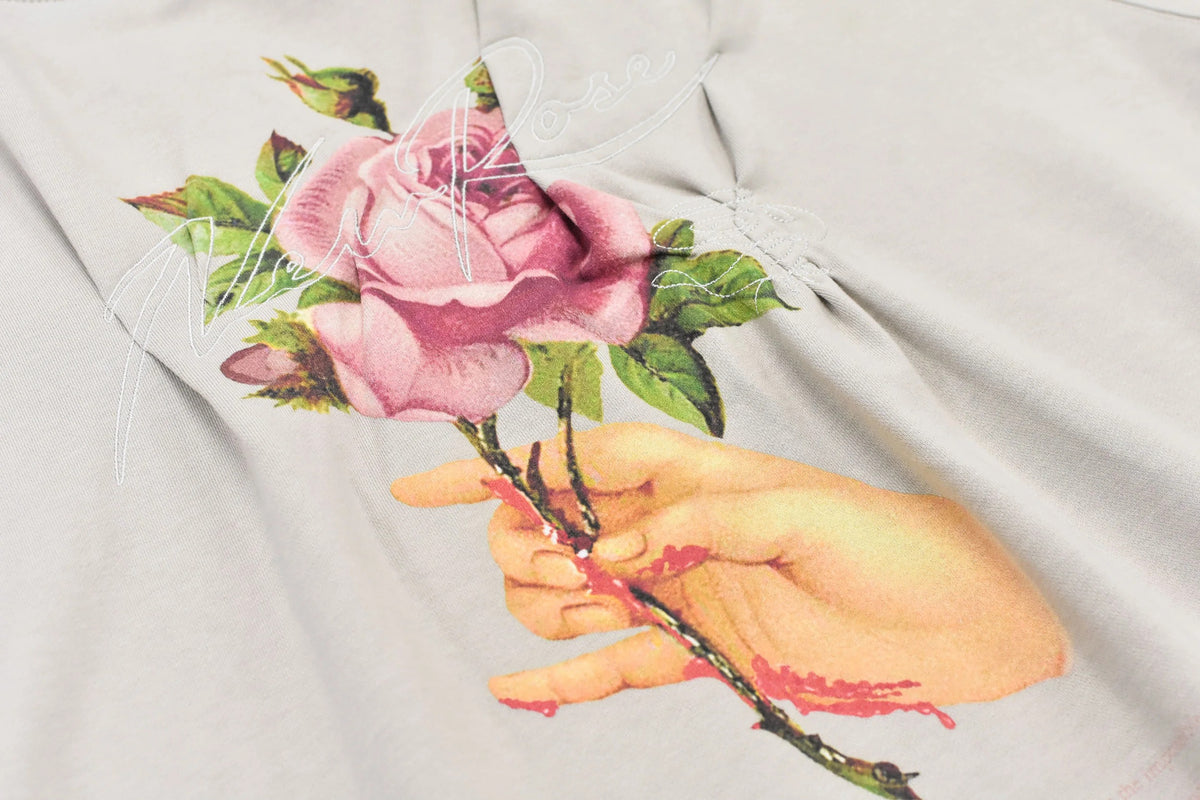 【New Rose】 Embroidery Wrinklework Sweatshirt / print