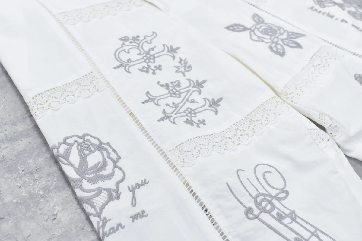 【New Rose】 Ladder Race×Embroidery Pants