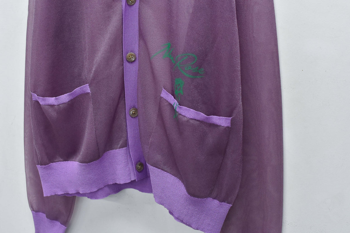 【New Rose】 Sheer Knit Cardigan / Airbrush