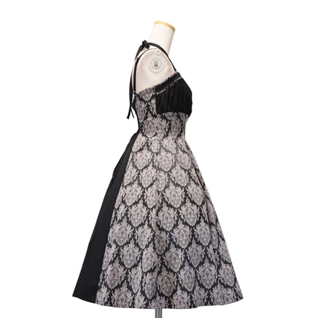 【Sheglit】シェグリット "Victorian"クロスストラップワンピース ネイビー/ブラック