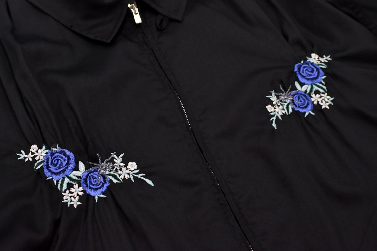 【New Rose】 Embroidery Wrinklework Blouson
