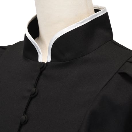 【Sheglit】シェグリット ●予約●"Sacred"ケープワンピース ホワイト×ブラック/ブラック×ブラック