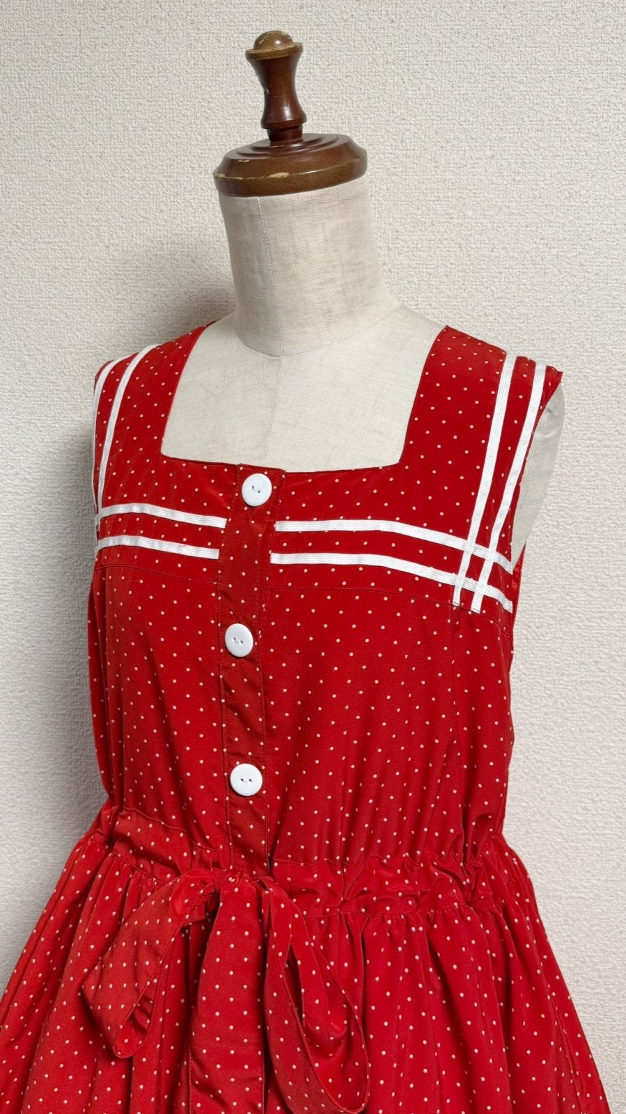 【Physical Drop】フィジカルドロップ セーラーJSK 【赤水玉×白ライン】