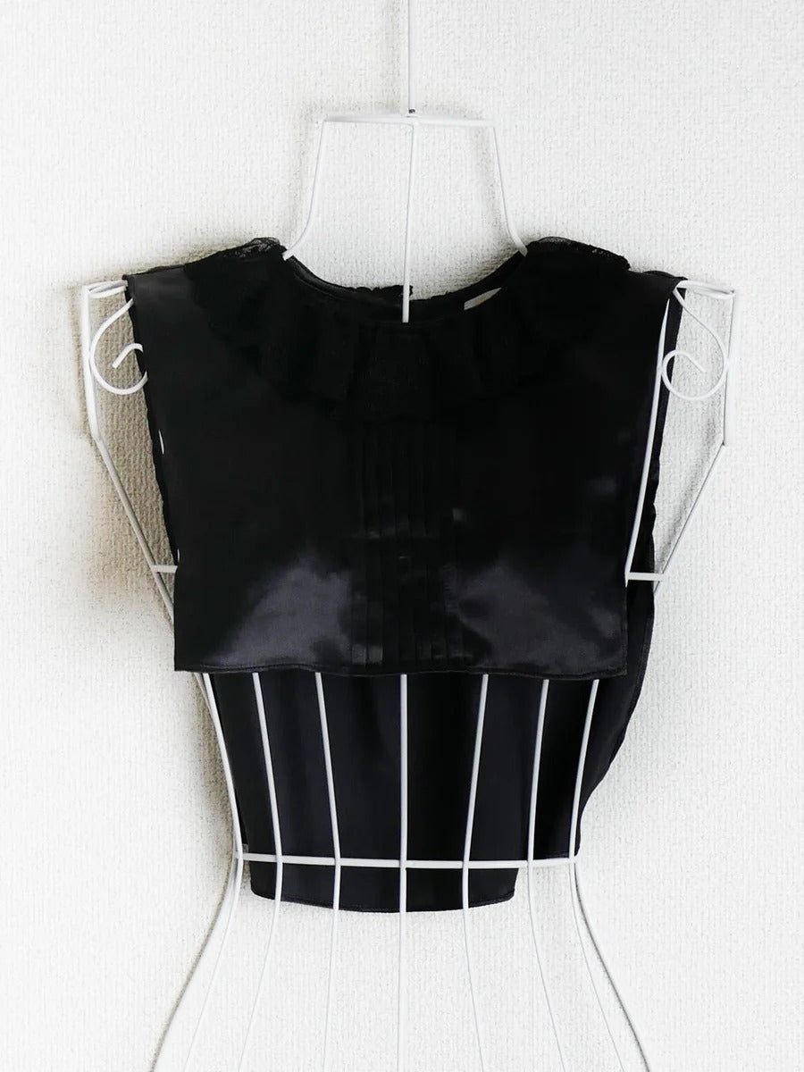 【Victorian maiden】ヴィクトリアンメイデン プルミエールサテンヨークカラー クリーム/ブラック