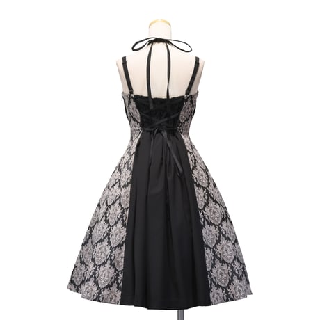 【Sheglit】シェグリット "Victorian"クロスストラップワンピース ネイビー/ブラック