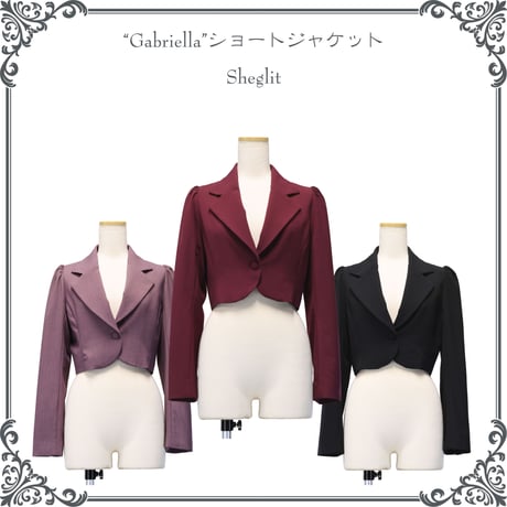【Sheglit】シェグリット ●予約●"Gabriella"ショートジャケット ボルドー/アンティークローズ/ブラック