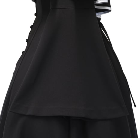 【Sheglit】シェグリット ●予約●"Sacred"ケープワンピース ホワイト×ブラック/ブラック×ブラック