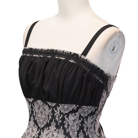 【Sheglit】シェグリット "Victorian"クロスストラップワンピース ネイビー/ブラック