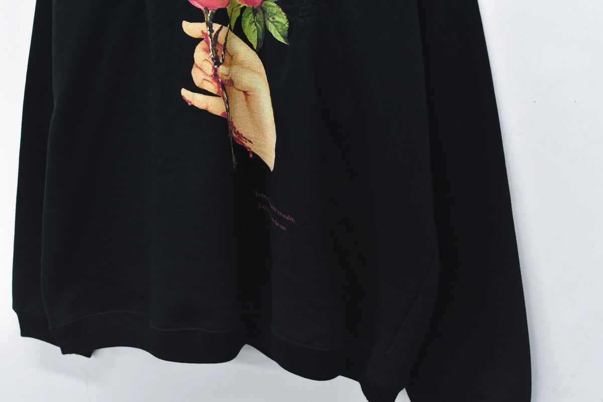 【New Rose】 Embroidery Wrinklework Sweatshirt / print