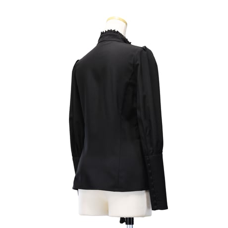 【Sheglit】シェグリット "Serena"タックブラウス ホワイト/ブラック MサイズLサイズ