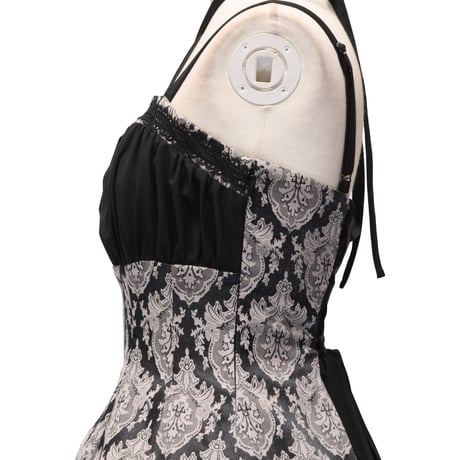 【Sheglit】シェグリット "Victorian"クロスストラップワンピース ネイビー/ブラック