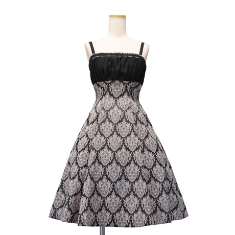 【Sheglit】シェグリット "Victorian"クロスストラップワンピース ネイビー/ブラック