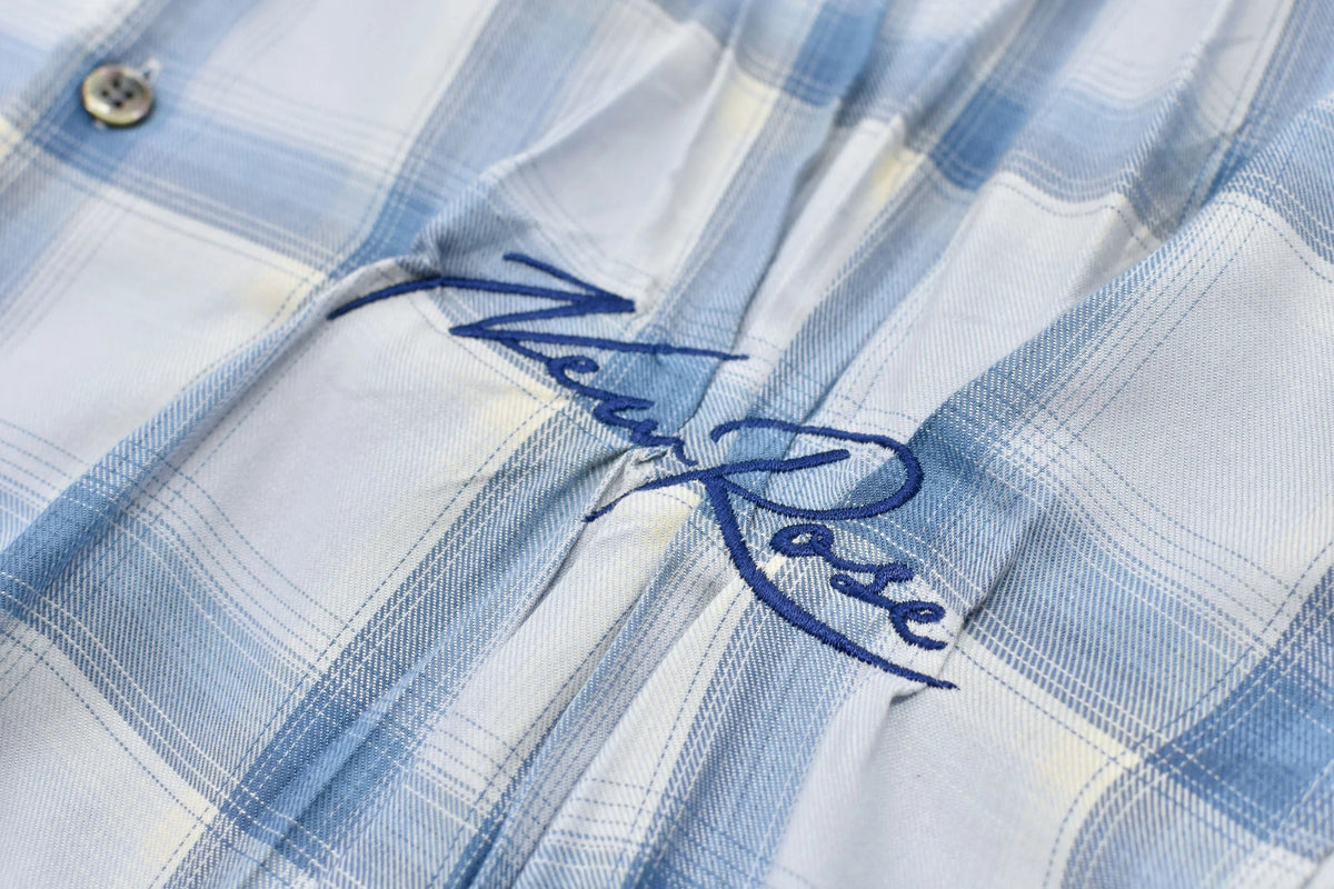 【New Rose】 Embroidery Wrinklework Long-sleeve Shirt